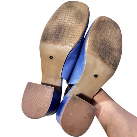 NEW Miz Mooz Satire Blue Leather Block Heel Slingback Sandal Loafer Size 10.5-11 - Picture 10 of 11